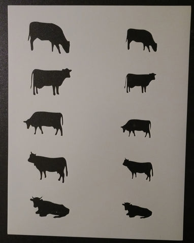 Small Cow Silhouettes - Stencil