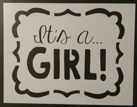 It's A Girl Baby Sign - Stencil