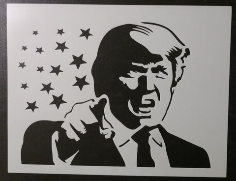 Donald Trump President Pointing - Stencil