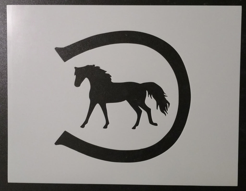Quarter Horse in Horseshoe - Stencil