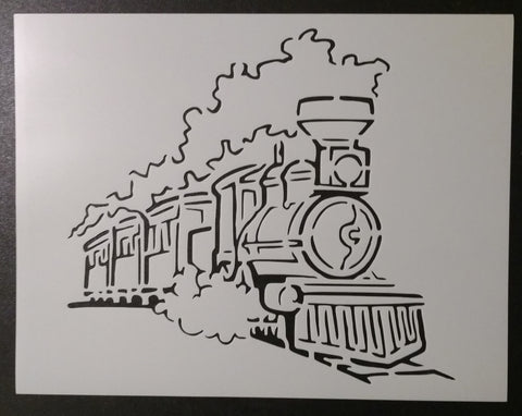 Steam Engine Locomotive Train 11" x 8.5" Stencil
