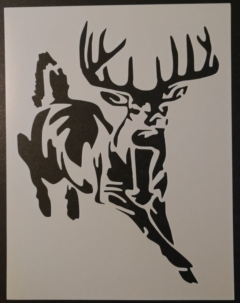 Buck White-Tailed Deer Hunting - Stencil
