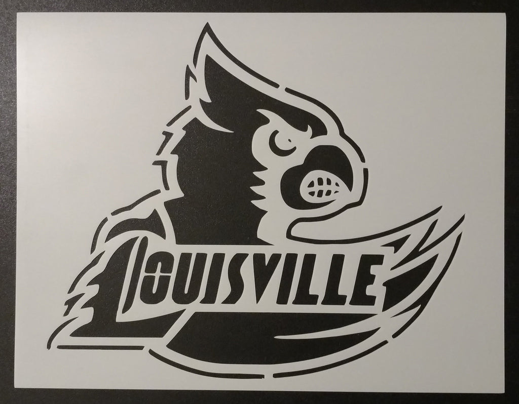 Louisville Cardinals Cards Basketball - Stencil