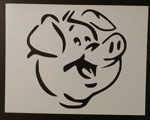 Cute Pig Face - Stencil