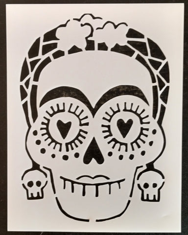 Day of the Dead / Dia de los Muertos / Female Sugar Skull Custom Stencil