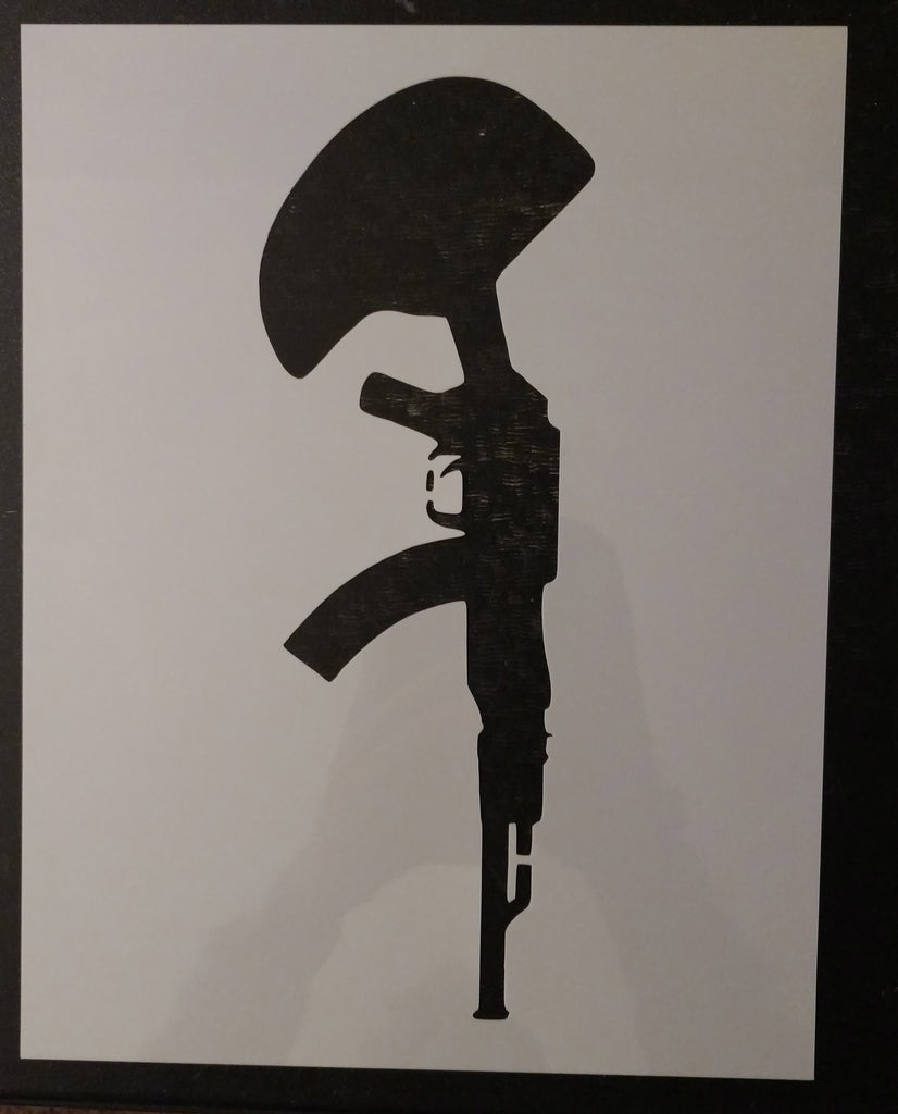 Battlefield Battle Cross Gun Helmet Custom Stencil