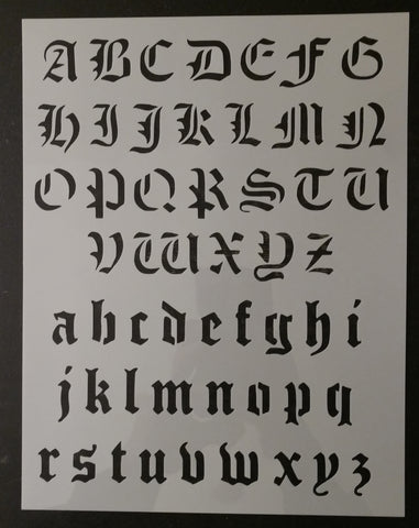 Old Olde English Alphabet Custom Stencil