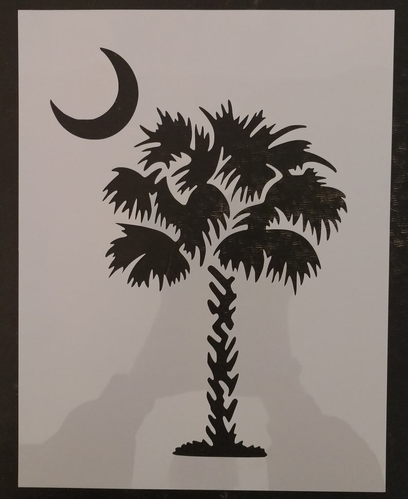 Palmetto Tree and Moon Stencil