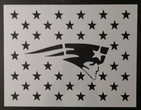 New England Patriots Flag Star Stars Custom Stencil