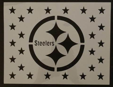 Pittsburgh Steelers Flag with Stars Custom Stencil