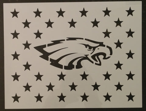 Philadelphia Eagles Flag with Stars Custom Stencil