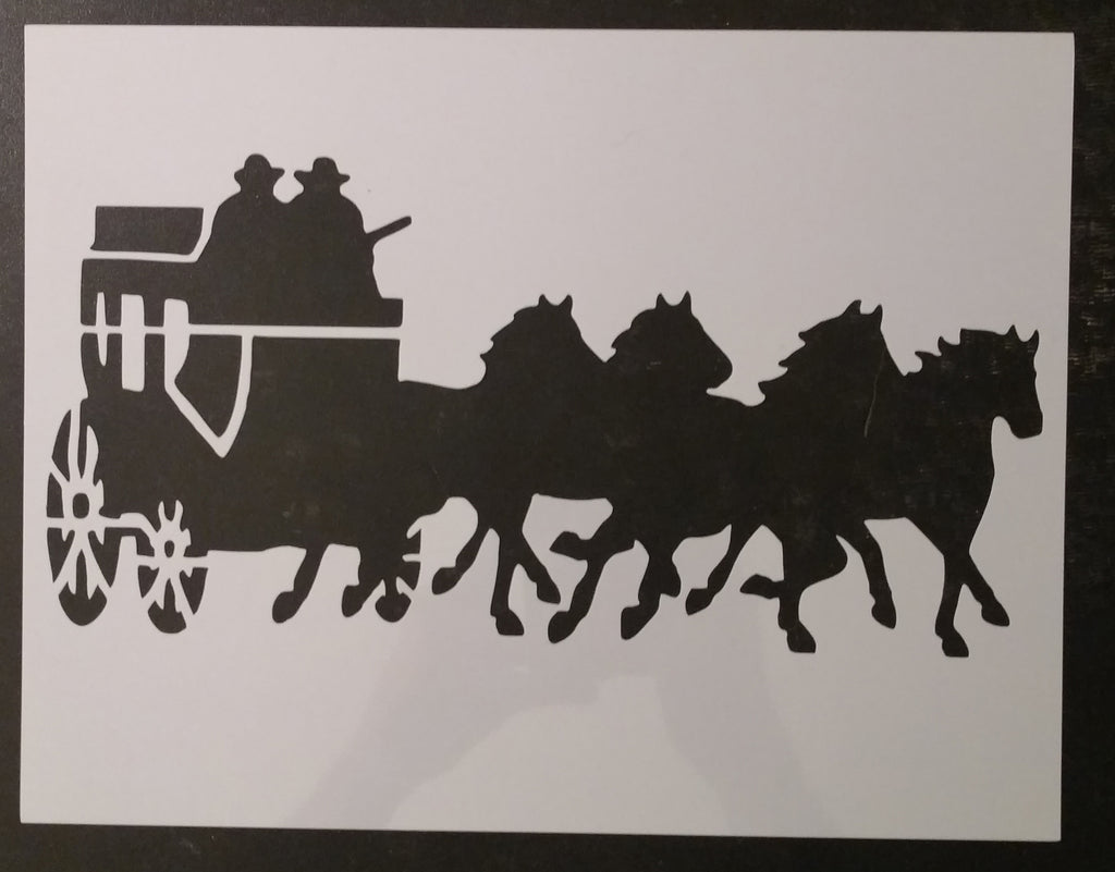 Stagecoach Stage Coach with Horses Western Custom Stencil