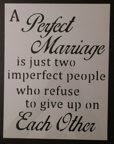 A Perfect Marriage Custom Stencil