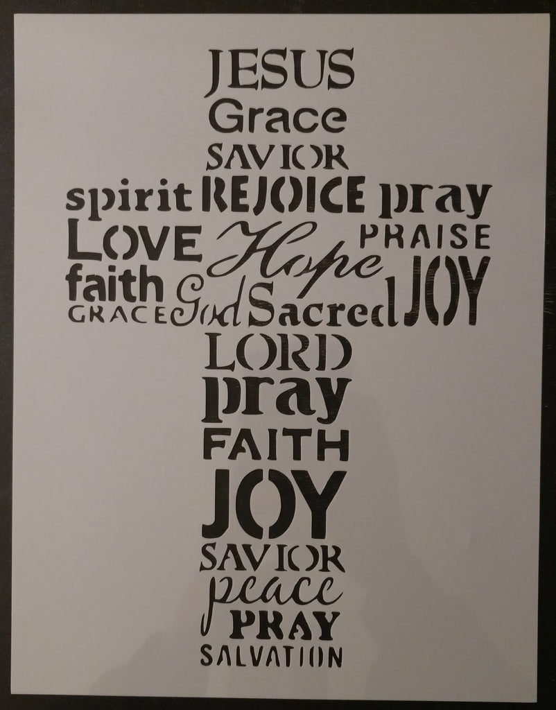 Jesus Grace Love Lord Faith Peace Cross Words God Custom Stencil