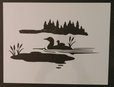 Duck Ducks Lake Wilderness 11" x 8.5" Custom Stencil FAST FREE SHIPPING