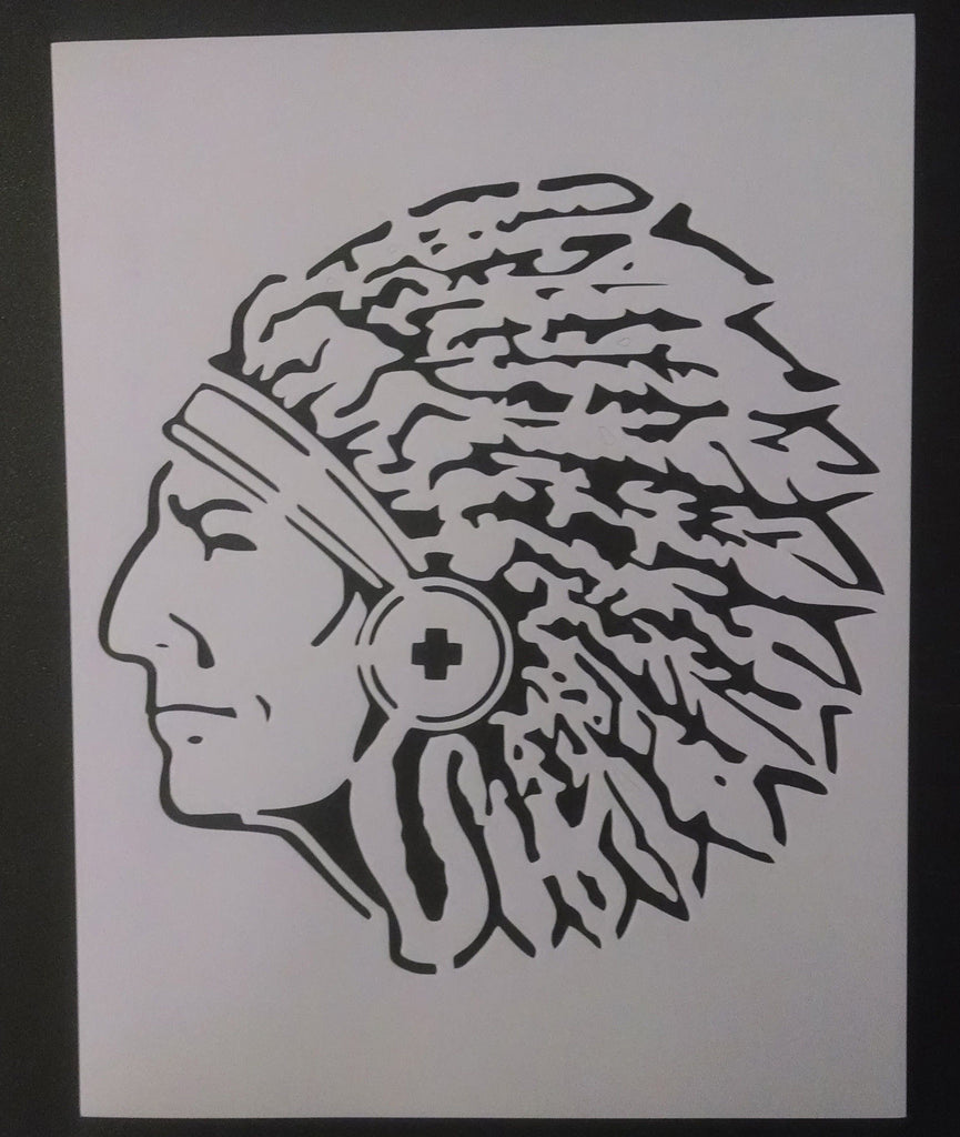 Indian Chief Head - Stencil