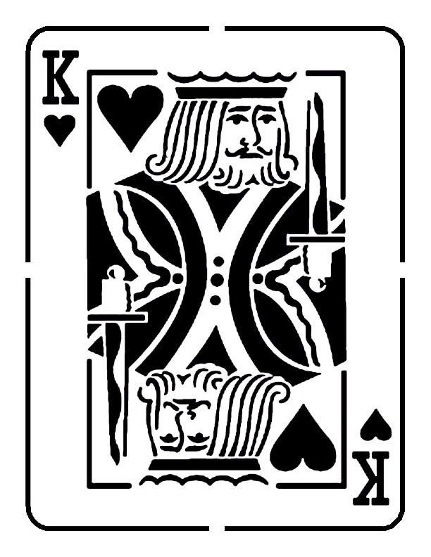 King of Hearts Playing Card - Stencil