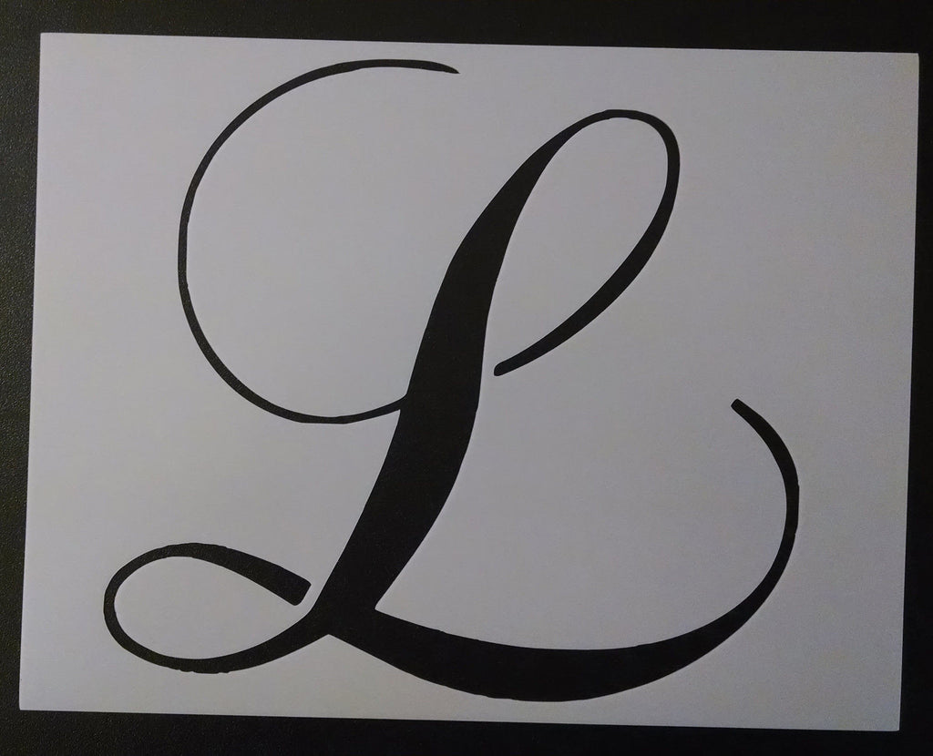 Big Script Cursive Letter L - Stencil
