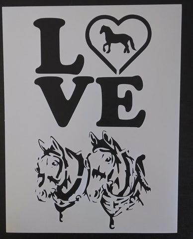 LOVE Draft Horses - Stencil