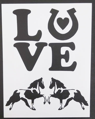 LOVE Paint Horses - Stencil