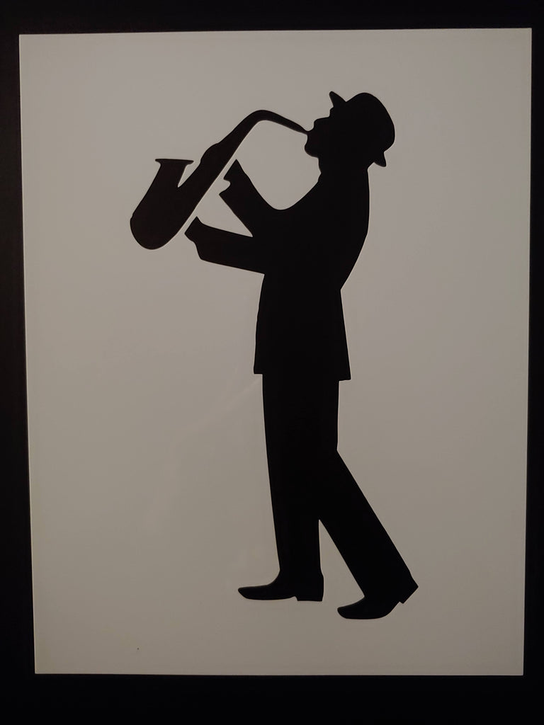New Orleans Saxophone Jazz Musician Player 8.5x11 Custom Stencil