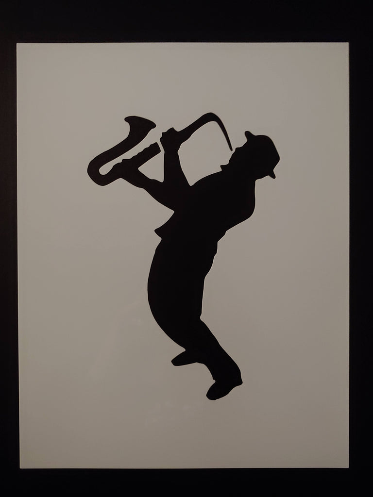 New Orleans Jazz Musician Saxophone Player 8.5x11 Custom Stencil