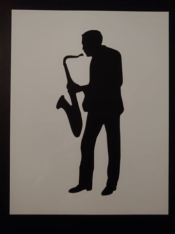New Orleans Jazz Saxophone Musician Player 8.5x11 Custom Stencil