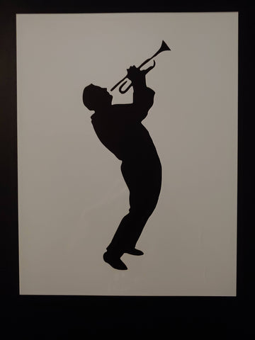 New Orleans Jazz Musician Trumpet Player 8.5x11 Custom Stencil