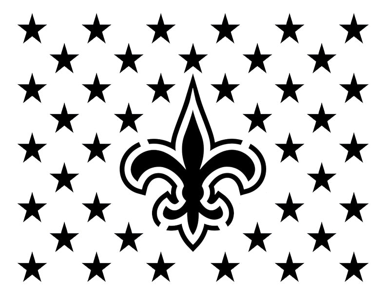 New Orleans Saints Flag Star Stars 11" x 8.5" Custom Stencil