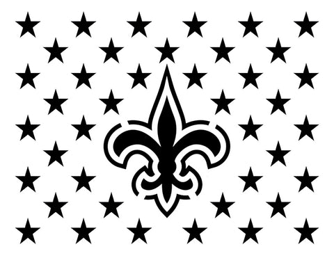 New Orleans Saints Flag Star Stars 11" x 8.5" Custom Stencil