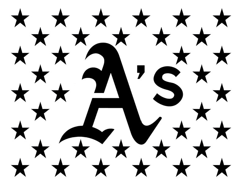 Oakland A's As Flag Star Stars 11" x 8.5" Custom Stencil