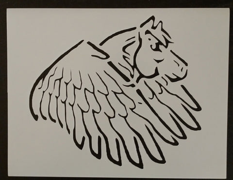 Pegasus Winged Flying Horse - Stencil