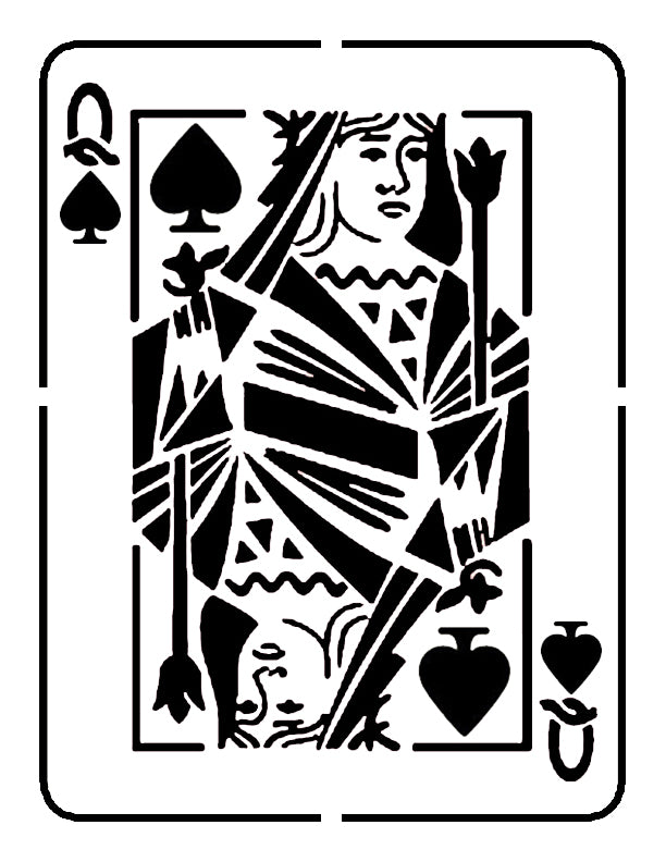 Queen of Spades Playing Card - Stencil