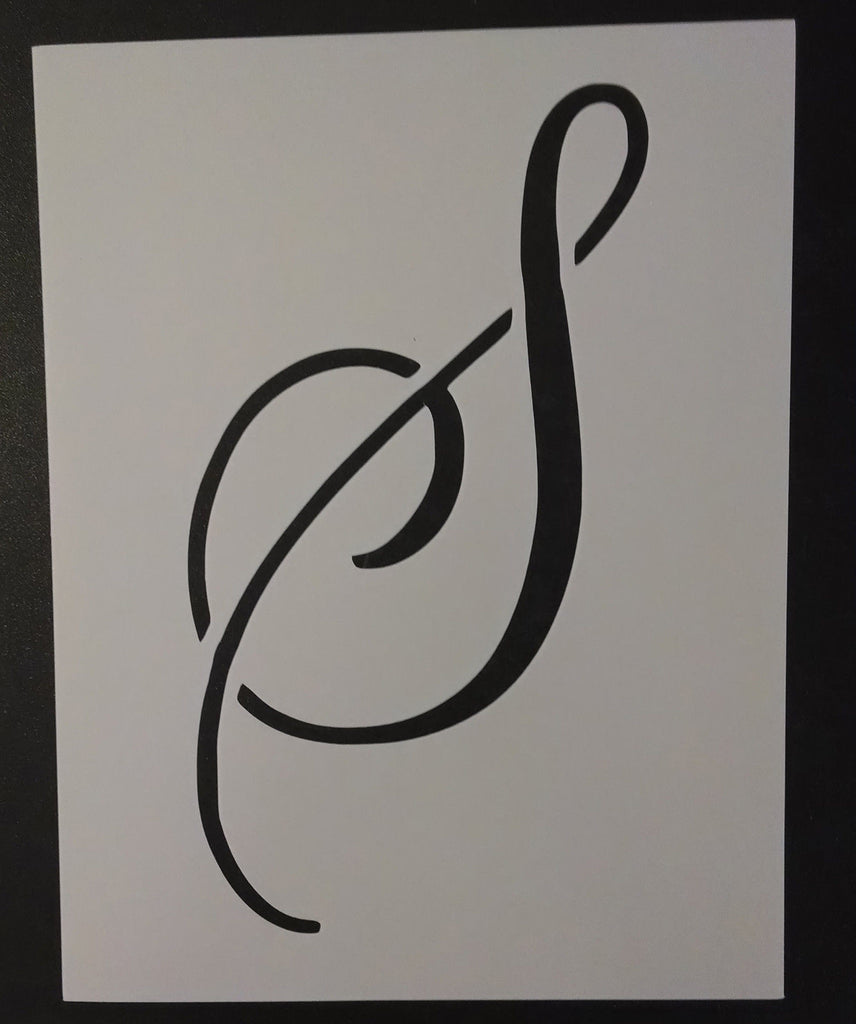 Big Script Cursive Letter S - Stencil