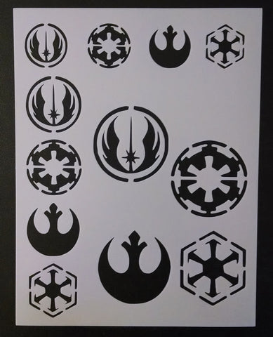 Star Wars Rebel Empire Sith Jedi Logo Seals - Stencil