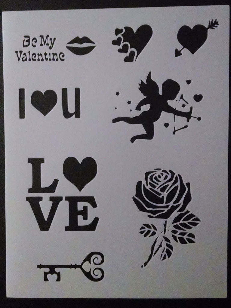 Valentine's Day Heart Symbols Stencil Set
