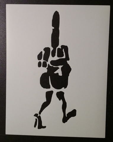 Walking Hand Giving Finger - Stencil