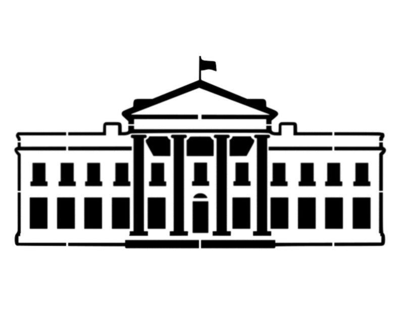 White House Washington DC President - Custom Stencil