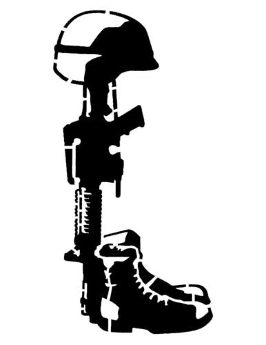 Battlefield Battle Gun Helmet Cross Custom Stencil