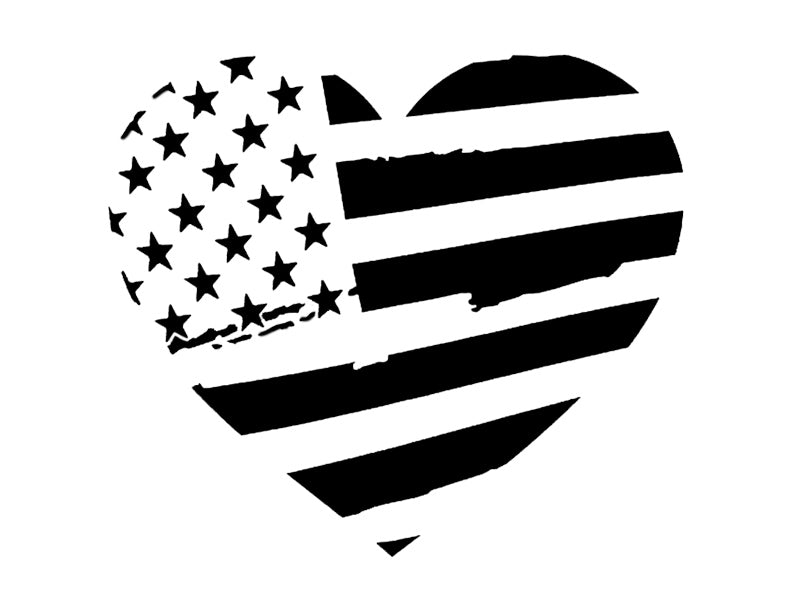 Patriotic Valentines Heart American Flag - Custom Stencil