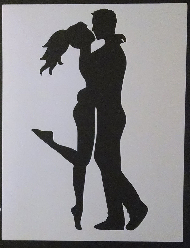Man and Woman Kissing - Stencil