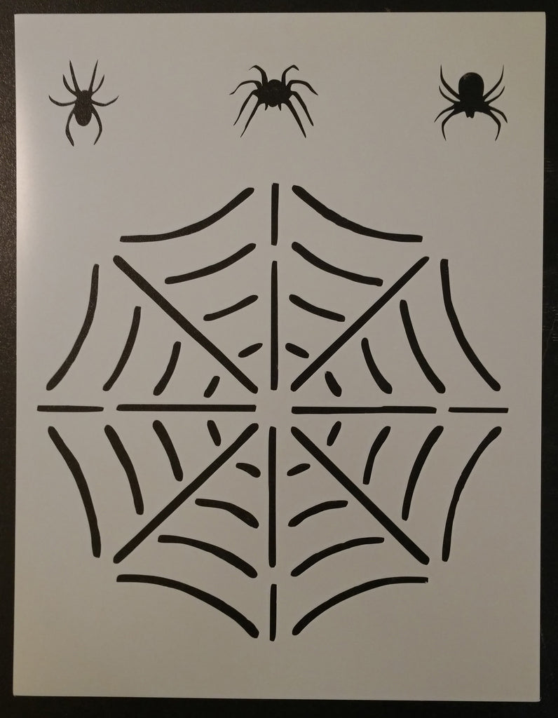 Spider Web with Spiders 8.5" x 11" Stencil